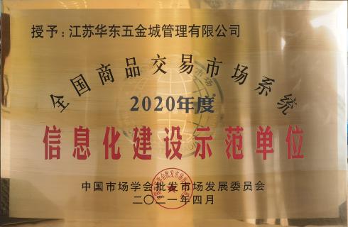 2020年度全國商品交易市場(chǎng)信息化建設示范單位